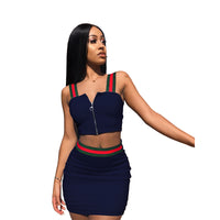 Load image into Gallery viewer, 2 Pieces Set Women Striped Wholesale 99949435
