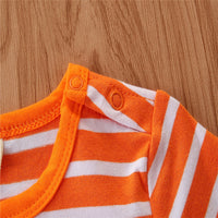Load image into Gallery viewer, Baby Girls Striped Cartoon Bow Halloween Jumpsuits Headwear Wholesale 649110539
