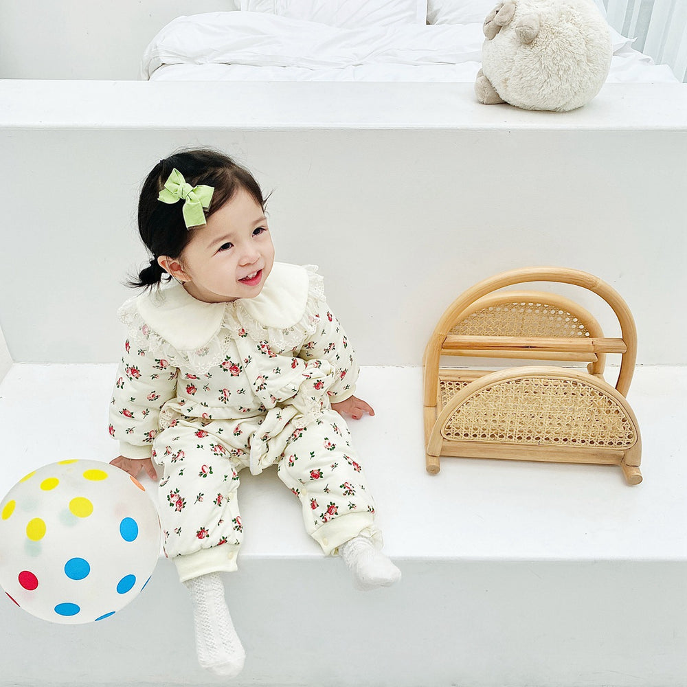 Baby Kid Girls Flower Lace Print Jumpsuits Wholesale 221121353