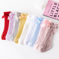 Load image into Gallery viewer, Baby Girls Solid Color Bow Accessories Socks Wholesale 22030245
