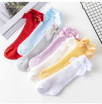 Load image into Gallery viewer, Baby Girls Solid Color Bow Accessories Socks Wholesale 22030245
