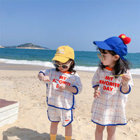 Load image into Gallery viewer, Baby Kid Girls Letters Checked Dresses Wholesale 220328457
