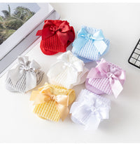 Load image into Gallery viewer, Baby Girls Solid Color Bow Accessories Socks Wholesale 22030245
