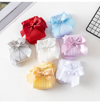Load image into Gallery viewer, Baby Girls Solid Color Bow Accessories Socks Wholesale 22030245

