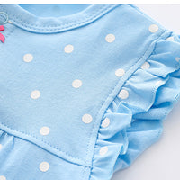 Load image into Gallery viewer, Baby Girls Polka dots Animals Cartoon Bow Embroidered Print Rompers Wholesale 22051602
