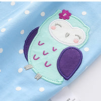 Load image into Gallery viewer, Baby Girls Polka dots Animals Cartoon Bow Embroidered Print Rompers Wholesale 22051602
