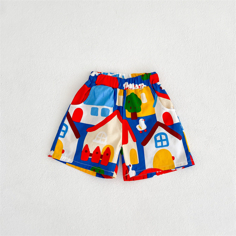 Baby Kid Unisex Cartoon Print Shorts Wholesale 230302147