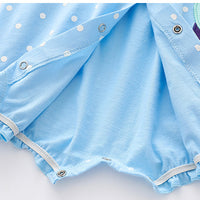 Load image into Gallery viewer, Baby Girls Polka dots Animals Cartoon Bow Embroidered Print Rompers Wholesale 22051602
