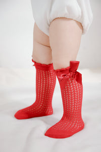 Load image into Gallery viewer, Baby Girls Solid Color Bow Accessories Socks Wholesale 22030245
