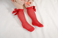 Load image into Gallery viewer, Baby Girls Solid Color Bow Accessories Socks Wholesale 22030245
