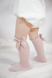 Load image into Gallery viewer, Baby Girls Solid Color Bow Accessories Socks Wholesale 22030245
