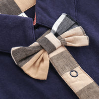 Load image into Gallery viewer, Baby Boy Check Bowtie Polo Jumpsuit Wholesale 96434700
