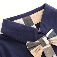 Load image into Gallery viewer, Baby Boy Check Bowtie Polo Jumpsuit Wholesale 96434700
