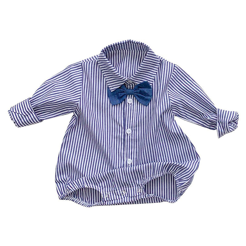Baby Boy Gentleman Bow Tie Stripe Shirt Bodysuit Wholesale 50585717