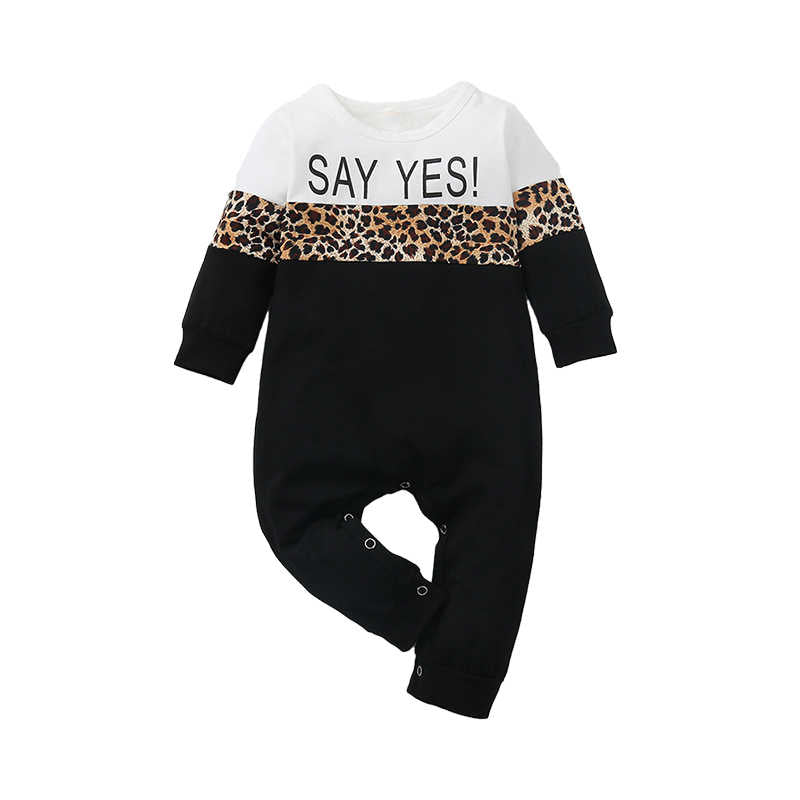 Baby Boy Say Yes Leopard Jumpsuit Wholesale 10636937