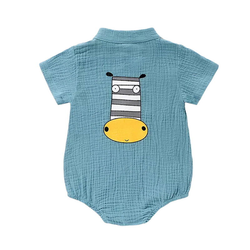 Baby Cartoon Back Muslin Bodysuit Wholesale 63003248