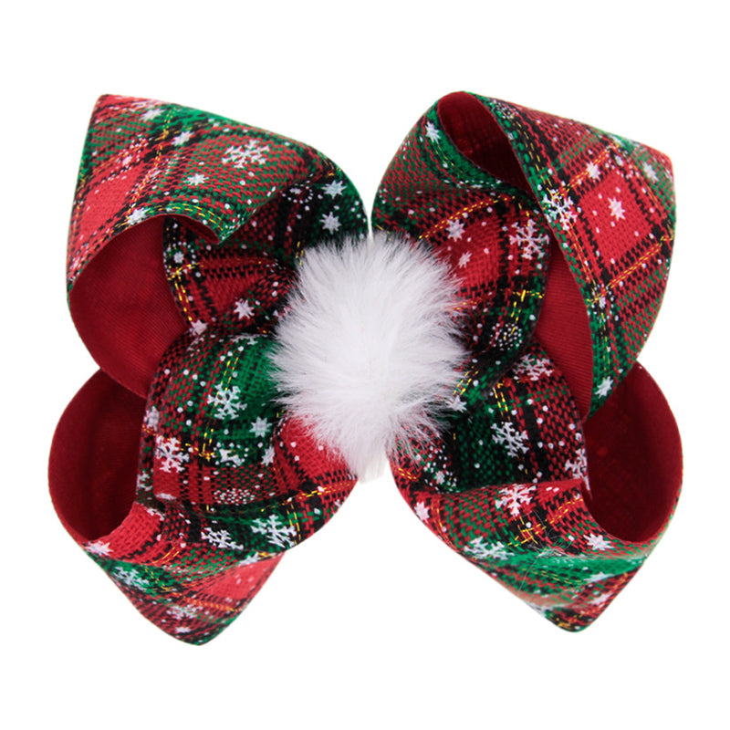 Girls Checked Bow Print Christmas Accessories Wholesale 51086178