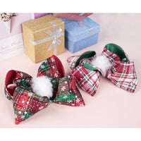 Load image into Gallery viewer, Girls Checked Bow Print Christmas Accessories Wholesale 51086178
