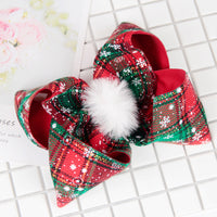 Load image into Gallery viewer, Girls Checked Bow Print Christmas Accessories Wholesale 51086178
