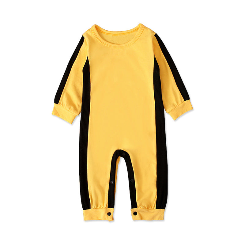 Baby Crew Neck Yellow & Black Jumpsuit Wholesale 95955186