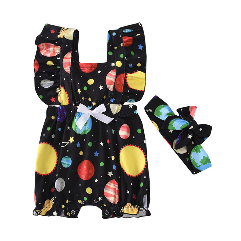 Baby Flutter Sleeve Universe Romper Wholesale 08634807