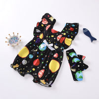 Load image into Gallery viewer, Baby Flutter Sleeve Universe Romper Wholesale 08634807
