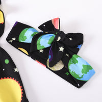 Load image into Gallery viewer, Baby Flutter Sleeve Universe Romper Wholesale 08634807
