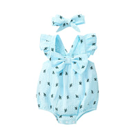 Load image into Gallery viewer, Baby Girl Cactus Print Bodysuit With Headband Wholesale 21452185
