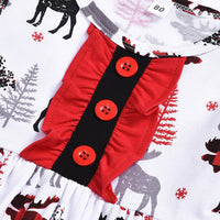 Load image into Gallery viewer, Kid Girl Plaid Flared Sleeve  Xmas Deer Dress 63486526
