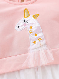 Load image into Gallery viewer, Baby Girls Color-blocking Animals Star Embroidered Dresses Wholesale 02986570
