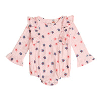 Load image into Gallery viewer, Baby Girls Flower Muslin&amp;Ribbed Print Rompers Wholesale 08707104
