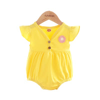 Load image into Gallery viewer, Baby Girl Flutter Sleeve Sunflower Bodysuit Wholesale 89983230
