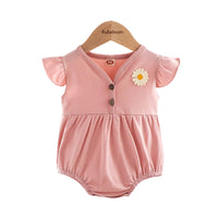 Load image into Gallery viewer, Baby Girl Flutter Sleeve Sunflower Bodysuit Wholesale 89983230
