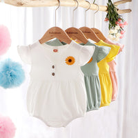 Load image into Gallery viewer, Baby Girl Flutter Sleeve Sunflower Bodysuit Wholesale 89983230
