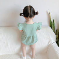 Load image into Gallery viewer, Baby Girl Flutter Sleeve Sunflower Bodysuit Wholesale 89983230
