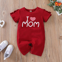 Load image into Gallery viewer, Baby Girl I Love Mom Print Romper Wholesale 87462561
