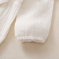 Load image into Gallery viewer, Baby Girls Solid Color Bow Lace Muslin&amp;Ribbed Jumpsuits Wholesale 48466756
