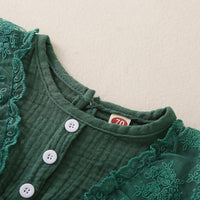 Load image into Gallery viewer, Baby Girls Solid Color Bow Lace Muslin&amp;Ribbed Jumpsuits Wholesale 48466756
