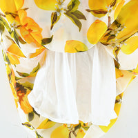 Load image into Gallery viewer, Baby Girl Lemon Print Off Shoulder Mesh Chiffon Dress Wholesale 85521745
