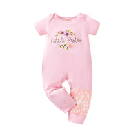 Load image into Gallery viewer, Baby Girl Little Sister Flower Print Jumpsuit With Headband Wholesale 74642587
