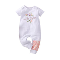 Load image into Gallery viewer, Baby Girl Little Sister Flower Print Jumpsuit With Headband Wholesale 74642587
