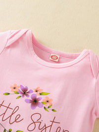 Load image into Gallery viewer, Baby Girl Little Sister Flower Print Jumpsuit With Headband Wholesale 74642587
