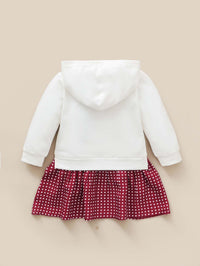 Load image into Gallery viewer, Baby Girl Polka Dots Rabbit Hooded Swearshirt Dress Wholesale 20164396
