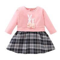 Load image into Gallery viewer, Baby Girls Checked Animals Print Dresses Wholesale 60626629
