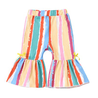 Load image into Gallery viewer, Baby Girl Rainbow Striped Flared Pans Wholesale 88594752
