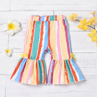 Load image into Gallery viewer, Baby Girl Rainbow Striped Flared Pans Wholesale 88594752
