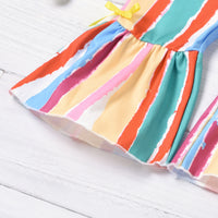 Load image into Gallery viewer, Baby Girl Rainbow Striped Flared Pans Wholesale 88594752
