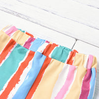 Load image into Gallery viewer, Baby Girl Rainbow Striped Flared Pans Wholesale 88594752
