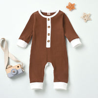 Load image into Gallery viewer, Baby Girl Rib Colorblocking Jumpsuit Wholesale 17904784
