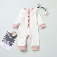 Load image into Gallery viewer, Baby Girl Rib Colorblocking Jumpsuit Wholesale 17904784
